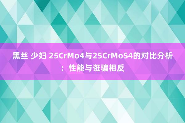 黑丝 少妇 25CrMo4与25CrMoS4的对比分析：性能与诳骗相反