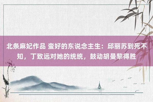 北条麻妃作品 蛮好的东说念主生：邱丽苏到死不知，丁致远对她的统统，鼓动胡曼黎得胜
